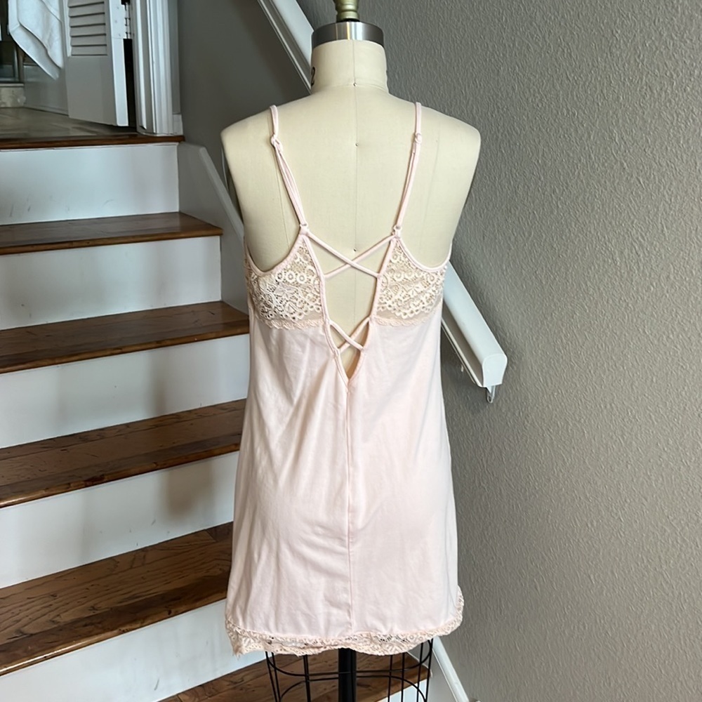 In Bloom by Jonquil Lace Trim Cotton Blend Pale Pink Chemise​​​​​​​​​ - Picture 4 of 7